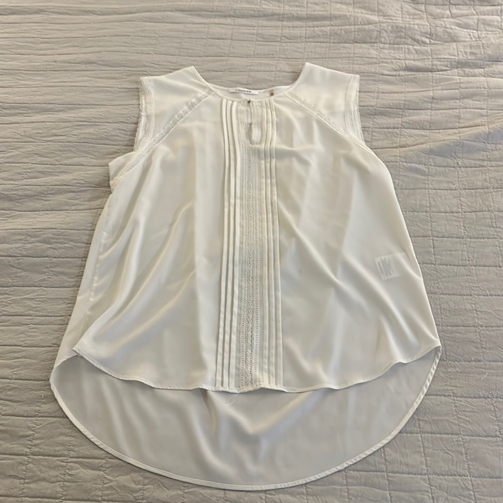 Tahari Sleeveless Top Cream Size M